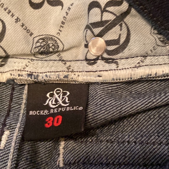 Rock & Republic Los Angeles Slim Flared Dark Blue Jeans - Picture 10 of 16